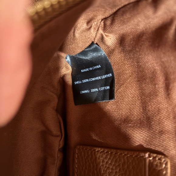 Quince Italian Pebbled Leather Sling Bag in Cognac - Picture 6 of 14